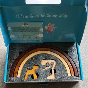 Rainbow Bridge Dog and Mom Wooden Memorial Gift by Capti